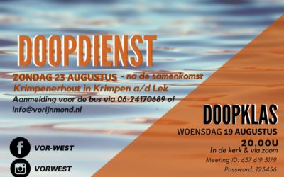 Doopdienst | zondag 23 augustus 2020